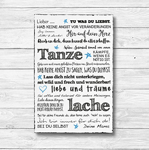 Für meinen Sohn Individualisiert - Dekoschild Wandschild Holz Deko Wand Schild 20x30cm Holzdeko Holzbild Geschenk Mitbringsel Geburtstag
