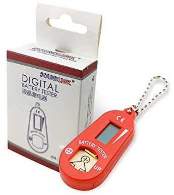Hearing Aid Battery Testers with Spare Battery Storage Compartment (Red)