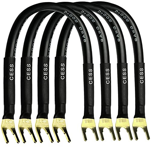 CNCESS Large Fork Speaker Cable Jumpers, 8 Inches