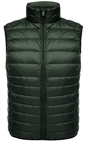 Chaleco Plumas Ligero Hombre Chaleco Plumifero Ligeros Hombre Chalecos Acolchado Caballero Abrigo Plumon Sin Manga Hombre Ultraligero Tallas Grandes Casual Invierno Chalequillo Plegable Verde 3XL