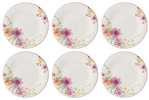 Villeroy & Boch Mariefleur Basic Lot de 6 assiettes à petit-déjeuner rondes, diamètre : 21,5 cm