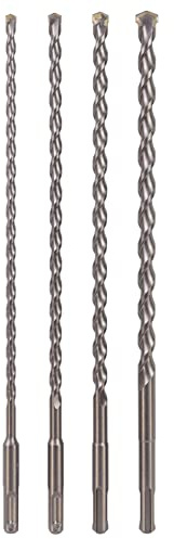 Sabre Tools 4-Piece 12in SDS Plus Drill Bit Set, Carbide Tipped, Rotary Hammer Drill Bits for Brick, Stone, Concrete (1/4 x 12, 5/16 x 12, 3/8 x 12, 1/2 x 12)
