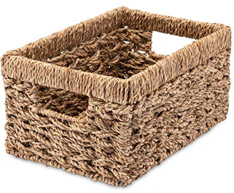 Decorasian Aufbewahrungskorb Regalkorb, geflochten aus Seegras - sehr stabil - S