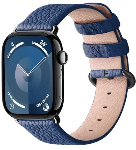 Fullmosa kompatibel mit Apple Watch Armband Ultra3/Ultra2 49mm 46mm 45mm 44mm 40mm 41mm 42mm 38mm, Lederarmband Ersatzband für Damen Herren, Leder Armbänder für iWatch 11/10/9/8/7/6/SE/5/4/3/2/1