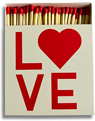 Curator Home Luxury Gift Long Safety Matches I Stylish Love Design Square Match Box