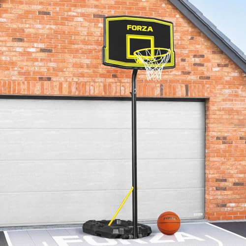 FORZA Verstellbares Basketballkorb- und Ständersystem | Tragbarer, höhenverstellbarer Ständer mit HDPE-Rückwand und Stahlring