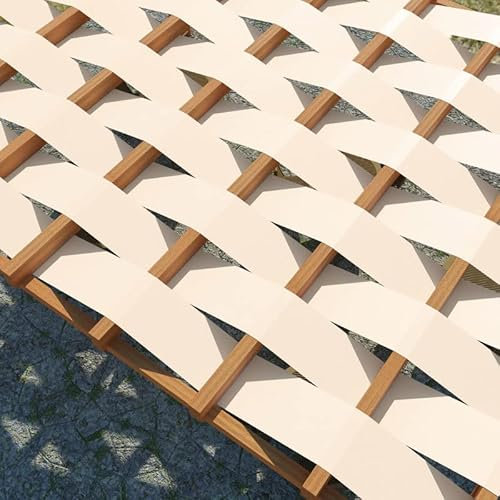 Giuri Tessuti - Fascia OMBREGGIANTE in 100% PVC al Metro, Effetto Laccato, per Pergola e Gazebo (Panna, 75 CM)