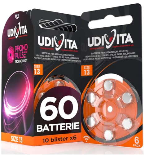 60 Batterien für Hörgeräte Udivita Typ 13