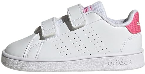 adidas Mixte bébé Advantage Lifestyle Court Two Hook-And-Loop Shoes, Cloud White / Real Pink / Core Black, 27 EU