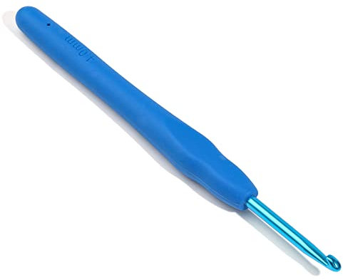 4 mm Crochet Hook, Aluminum Soft Grip Rubber Handle Needles Ergonomic Knitting Needles Crochet Needle for Beginners and Handmade DIY Knitting Crochet (4 mm)