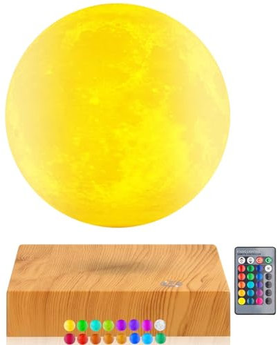 Vnemofey Lampada da luna fluttuante, 16 colori Galaxy, lampada magnetica a luna fluttuante, rotazione 3D e luminosità regolabile, regali per amici bambini, gadget fantastici
