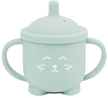 Babymoov ISY CUP Baby Trinklernbecher ab 6 Monaten - Silikon-Becher mit Strohhalm und Deckel, 150ml, Auslaufsicher, Spülmaschinengeeignet