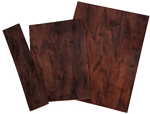 Förster-Fellnest | Geflammtes Büffelleder in wolkigem braun, Kastanie, Tabak | Dickleder mit Holz Charakter - 3,0-3,2 mm | Lederstück - Auswahl | Nubuk Fettleder, gewachst