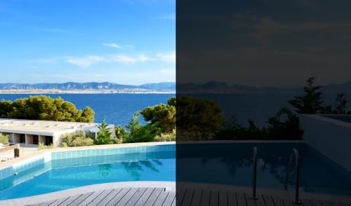 KA CH 95 SR für die Außenmontage Lichtdurchlässigkeit 6% | Fenster außen - Sonnenschutz - UV Schutz - Spiegelfolie - Hitzefolie - Blickdicht - Sichtschutz - selbstklebend (100 x 152cm)