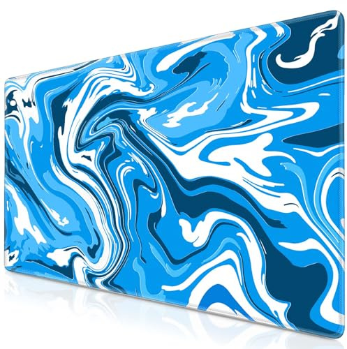Abetcabe Mauspad XL 800 x 300mm, Mousepad Gaming | Fluid Art Mauspad groß Vernähte Kanten WassXerdicht Anti-Rutsch für PC, Laptop Verbessert Präzision und Geschwindigkei