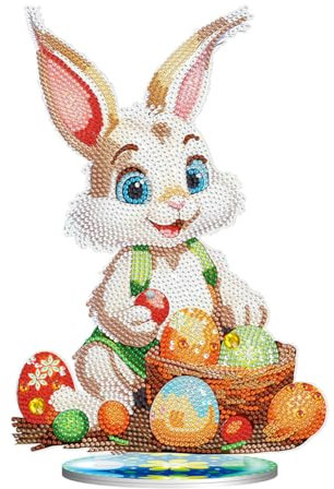 Demiawaking Diamond Painting Hase Ostern Deko Ostereier DIY Diamant Malerei Osterhase Osterdeko Ornamente Geschenke (03)