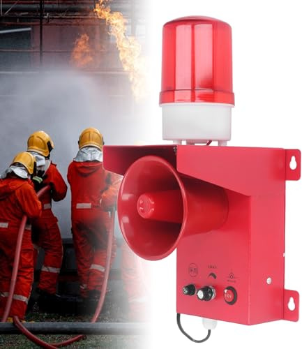 Sirène D'alarme, Alarme Sonore Stroboscopique d'urgence étanche 130 DB, Sirène D'alarme Sonore et Lumineuse Industrielle, Voyant D'avertissement Stroboscopique LED d'urgence