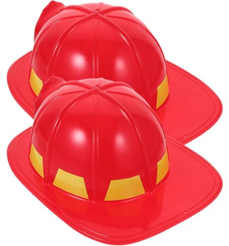 MAGICLULU Erwachsenen-Feuerwehrmann-Kostüm-Helm – 2 Stück Neuartiger Feuerwehrmann-Schutzhelm – Kunststoff-Feuerwehrmann-Hut Feuerwehrmann-Helm Verkleidung Party Cosplay Hüte