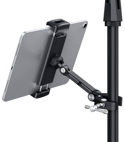 CreaDream support pour microphone et téléphone, tablette en aluminium compatible 4,7 à 12,9 pouces