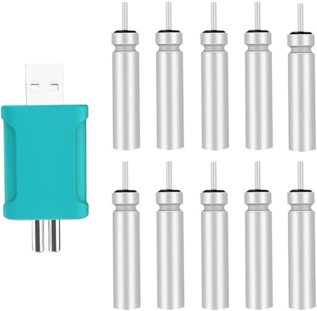 2 pose LED da pesca con caricabatterie e batterie, pesca con sensore di gravità e base, accessori da pesca per immersioni, pesca al lago, fiume o stagno (10 batterie ricaricabili)