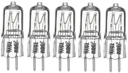 LEDLOCLB Ampoule Halogène G5.3, Accessoire De Remplacement Pour Flash De Studio,GU5.3 Base Ampoule Halogène À Économie D'énergie,5 Pièces,220V-75W,5pcs