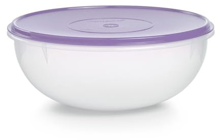 Tupperware Fix-N-Mix Rührschüssel, transparent, mit sorbetfarbenem, luftdichtem Deckel, spülmaschinenfest und BPA-frei (6,5 l)