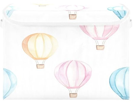 Sevdomey Contenitori per palloncini ad aria calda con coperchi e maniglia per il trasporto, contenitori pieghevoli per casa, camera da letto, armadio, ufficio, asilo nido