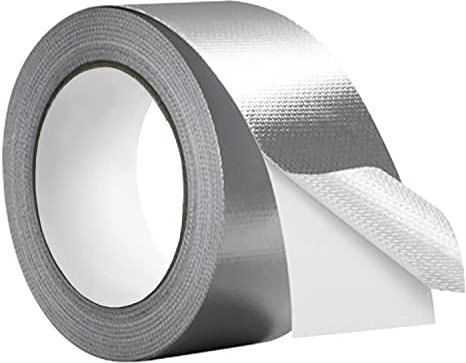 Fangxuee Aluminiumfolienband Aus Glasfasergewebe (5,9 Mm), Hochtemperatur-Isolierklebeband Aus Metall, 1 Packung