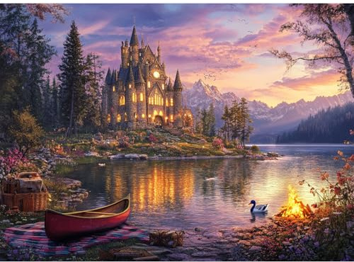 Yunlus Jigsaw Puzzles für Erwachsene 1000 Stück Twilight Castle Impossible Hard Difficult Challenging Puzzles für Erwachsene Teens 1000pc Reflections Lake Puzzles 1000 Stück 70 x 50 cm | Impossible Hard Difficult Challenging Puzzles for Adults Teens 1000pc Reflections Lake Jigsaw Puzzle 1000 Pieces 71.1 cm x