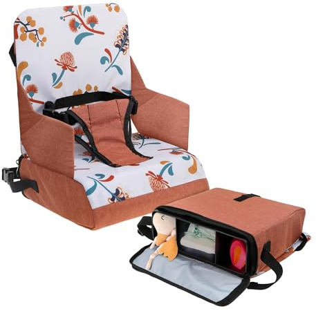 Dreambaby Siège rehausseur On-The-Go pour enfants – Chaise haute portable avec compartiments de rangement pratiques – S'adapte à la plupart des chaises de salle à manger – Léger, compact et facile à