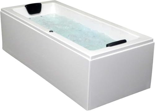 Supply24 since 2004 Whirlpool Badewanne Venedig – Made in Germany – Eckmontage (180x90 cm) – 6 Massagedüsen, LED & ohne Armaturen – Spa Wanne für 2 Personen