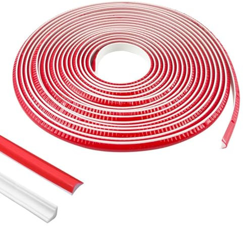 8m Plinthe Souple Autoadhésive, Quart de Rond en TPE Autoadhésive de Moulure, Moulure Plafond, Corniche, Quart de Rond Plastique pour Bords de Murs, Comptoirs, Armoires et Plafonds