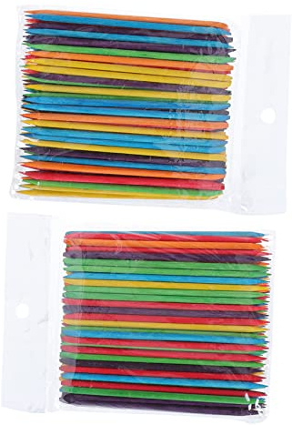 DEARMAMY 2paquetes Palillos De Madera Para Uñas Herramientas De Manicura Varilla De Para Limpiar