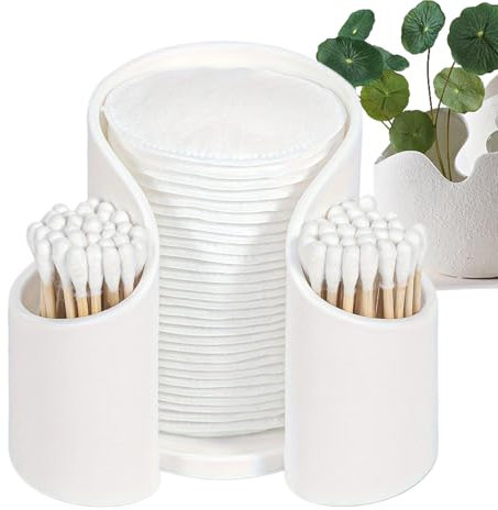 Porta cotton fioc – Dispenser portatile da scrivania, organizer per trucchi insapore | Vanity Case adatto ai viaggi, contenitore per filo interdentale e tazze, soluzione compatta per di