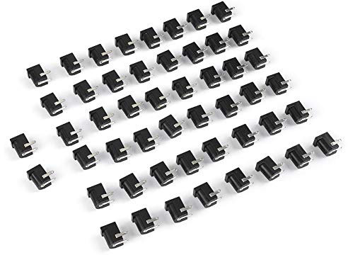 Adaptateur de Prise Drum Power Drum Fiable 50pcs DC pour Planche à Pain, 5,5 Mm X 2,1 Mm, Couvercles Résistants à Haute Température avec Broches de Cuivre