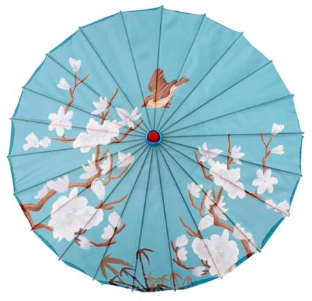 LfrXtra Ombrelles orientales élégantes avec cadre en bambou - Parapluies en papier huilé pour mariage et cosplay