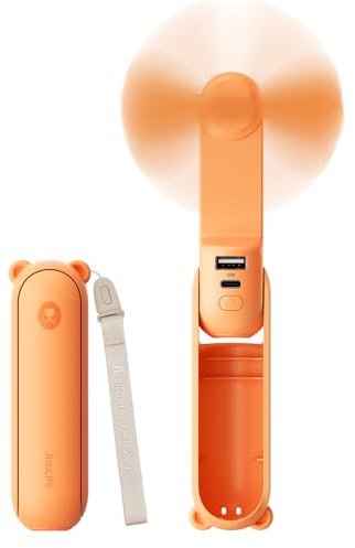 JISULIFE 3-in-1 Tragbarer Ventilator mit Powerbank und Taschenlampe