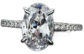 925 Sterling Silver 8 * 12mm Oval Sparkling Carbon Diamond Wedding Rings for Women Jewelry