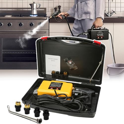 Pulitore A Vapore Ad Alta Pressione Da 2600 W, Macchina Per La Pulizia A Vapore Portatile Portatile, Design Senza Serbatoio, Pulitore A Vapore Con Testine Per La Cucina,Auto,Bagno,Finestra Yellow