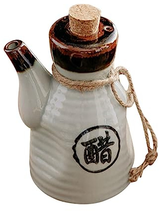 ULTECHNOVO Botella De Vinagre De Cerámica Estilo Japonés Contenedor Para Condimentos De Cocina Para Vinagre Aceite o Salsa Accesorio De Cocina