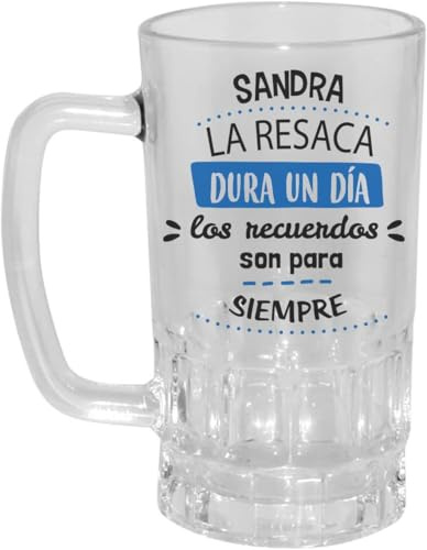 Kembilove® Jarra de Cerveza Personalizada con Nombre – Cristal 500 ml – Frase Divertida de Fiesta y Amigos – Regalo Original para Cumpleaños