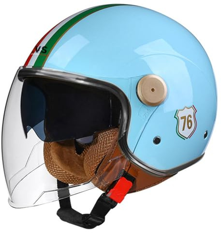 Caschi Jet E Demi-Jet Retro Casco Mezzo Moto Leggero Omologato DOTECE Caschi Cromwell 3/4 Vintage Con Visiera Aperto Casco Scodella Per Uomini Donne Comodo E Traspirante G,XL:61-62CM