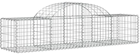 Mokuyary gabioner med hög båge uppsättning om 2 200 x 50 x 40/60 cm galvaniserat järn vägg trådkorg stenabion vägg, gabionkorg för landskap, trädgård