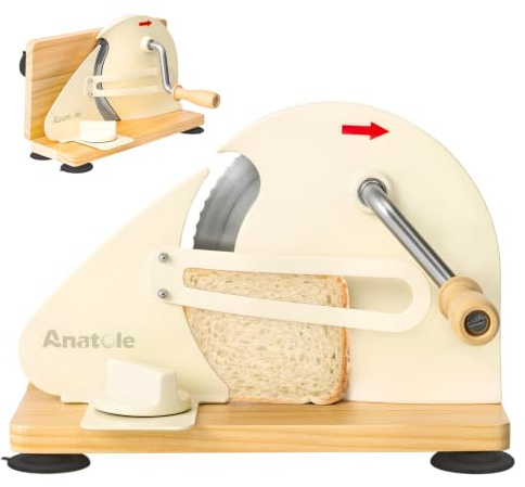 Anatole Trancheuse à Pain Manuelle Pliable Acier Inox 0-20mm Réglable