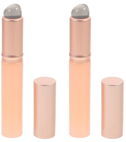HOMOCONO 2 Stück-pack Silikon Lippenapplikator mit Rundem Kopf Präzise Anwendung und Tragbar Lippenpinsel aus Kunststoff für Lipgloss und Lippenstift im Praktischen