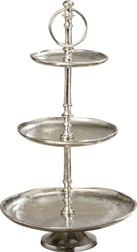 WHOLE HOUSE WORLDS Boltze Deco-Etagere Flaire Silber Aluminium h48 C Alu