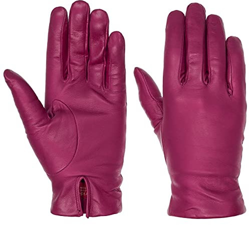 Caridei Classic Fingerhandschuhe Nappaleder Made in Italy Damen Herbst Winter lila 6 1/2 HS