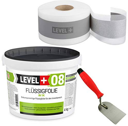 Dichtset Bandset 4 Kg Flüssigfolie 5m Dichtband Spachtelkelle 60mm 1 Stk. Bandset Dusche Bad SET46