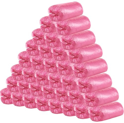400 Pezzi (200 Paia) Copriscarpe Non Riutilizzabile e Copriscarpe per Pavimento, Moquette, Scarpe, Resistente Antiscivolo (Rosa)