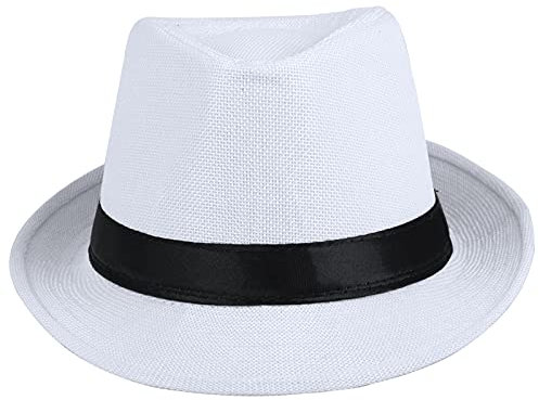 KYEYGWO Fedora-Hut Mode Filz Gangster Hüte für Mann und Frau, Trilby Snap breiter Krempe Vintage Style Dress Hut
